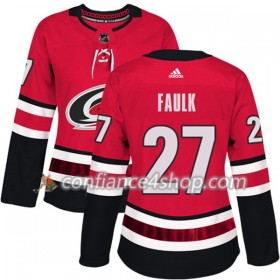Adidas Maillot de Hockey Carolina Hurricanes Justin Faulk 27 2017-2018 Rouge Authentic - Femme